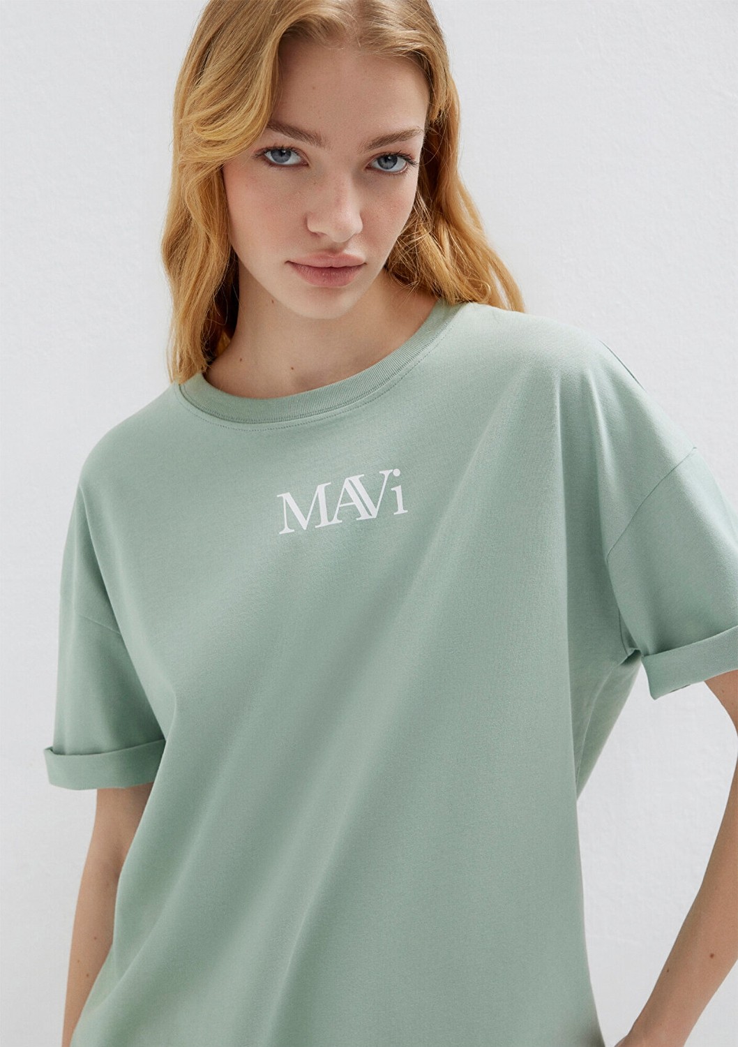 Mavi Logo Baskılı Yeşil Tişört 1611593-71787
