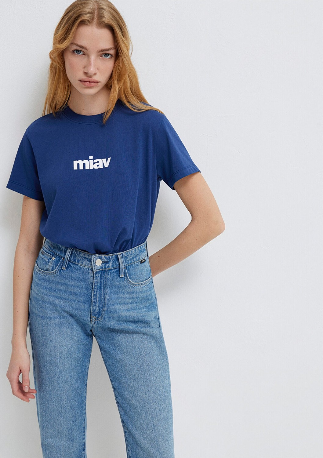 Mavi Miav Baskılı Mavi Tişört 1610622-70722