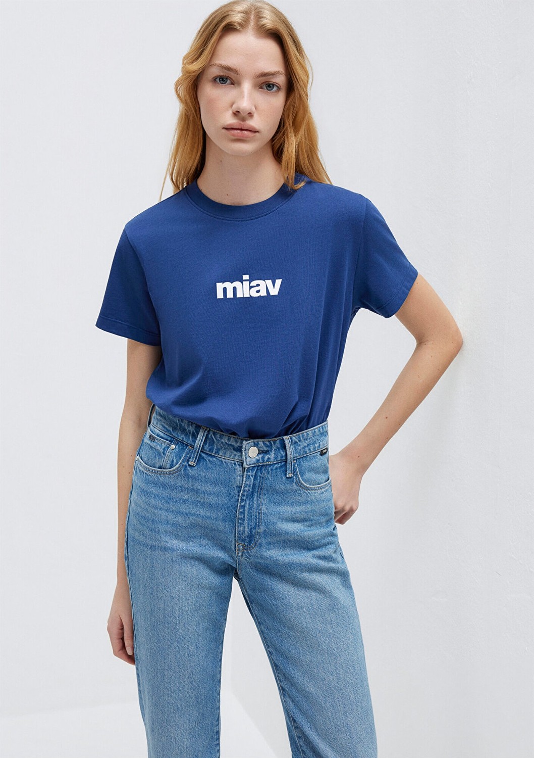 Mavi Miav Baskılı Mavi Tişört 1610622-70722 görsel 2