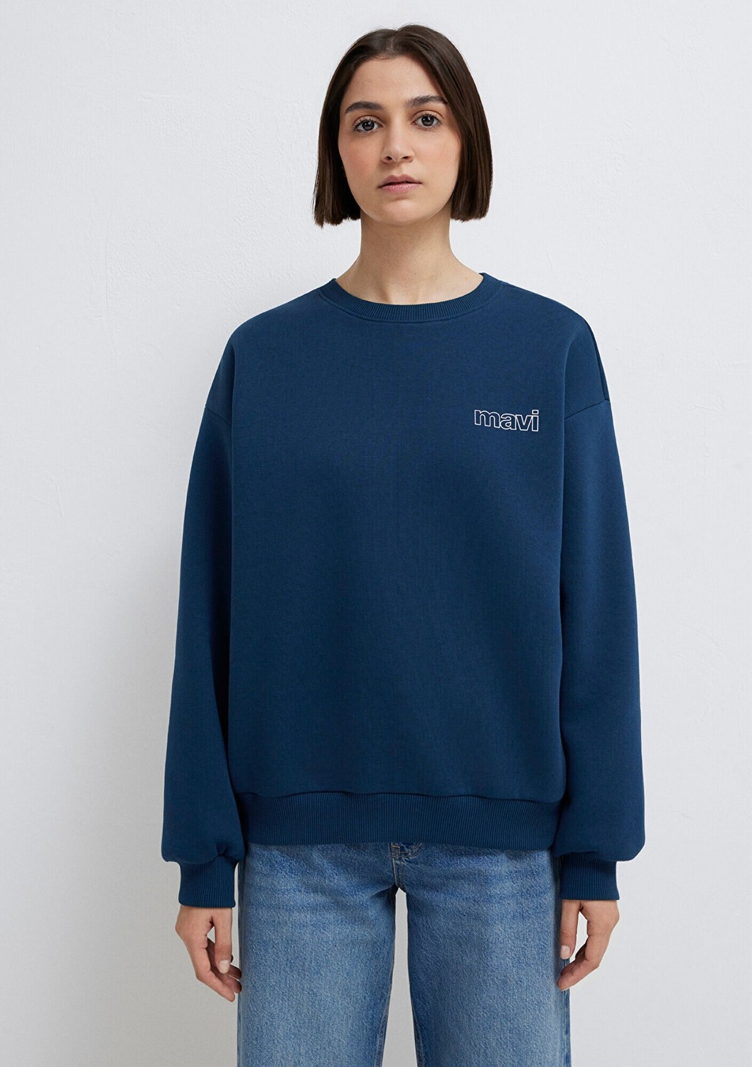 Mavi Logo Baskılı Lacivert Sweatshirt 1611656-82454 görsel 4