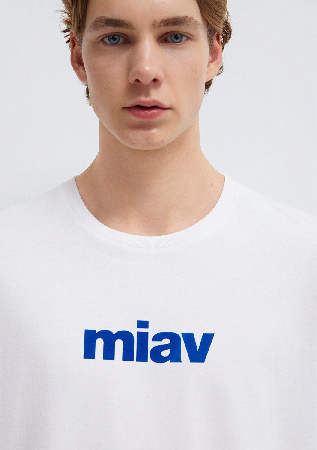 Mavi Miav Baskılı Beyaz Tişört 067153-620 görsel 6