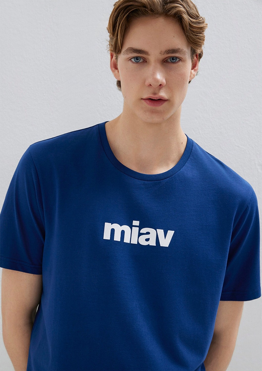 Mavi Miav Baskılı Mavi Tişört 067153-70722