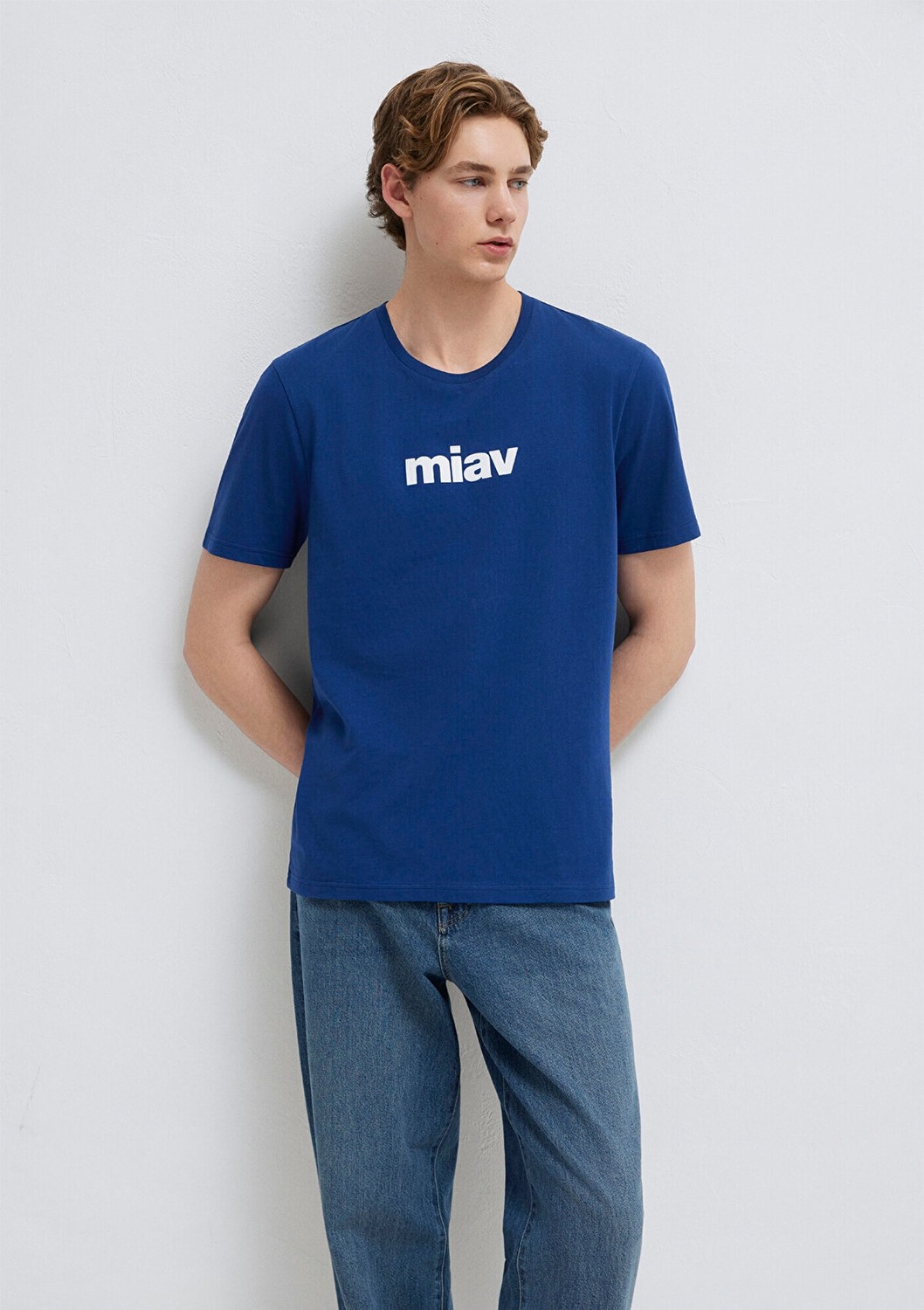 Mavi Miav Baskılı Mavi Tişört 067153-70722 görsel 2