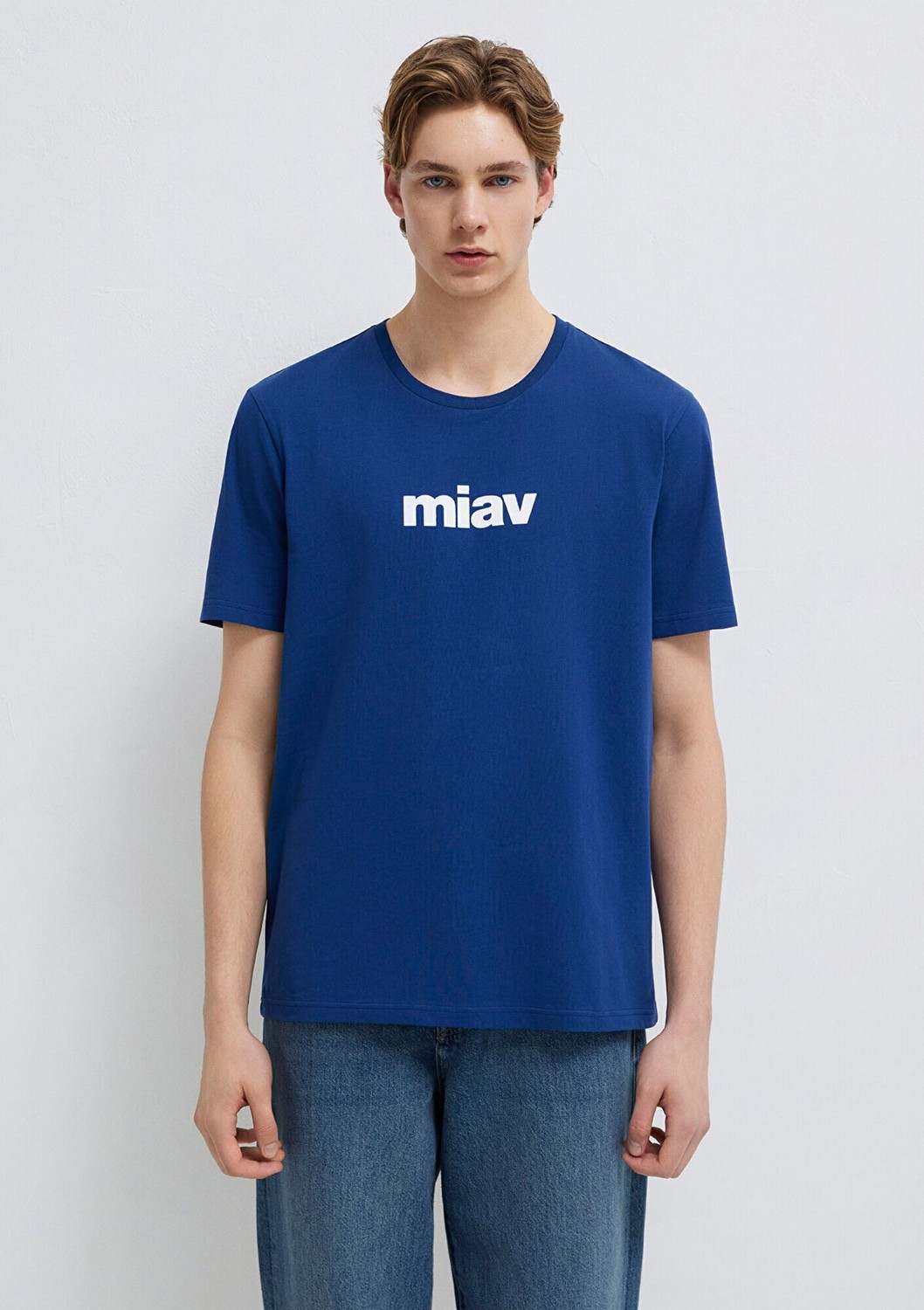 Mavi Miav Baskılı Mavi Tişört 067153-70722 görsel 3