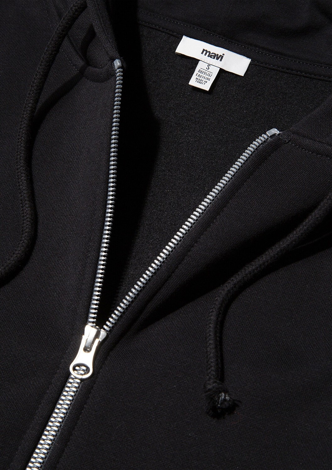 Mavi Kapüşonlu Fermuarlı Siyah Sweatshirt 1610221-900 görsel 8