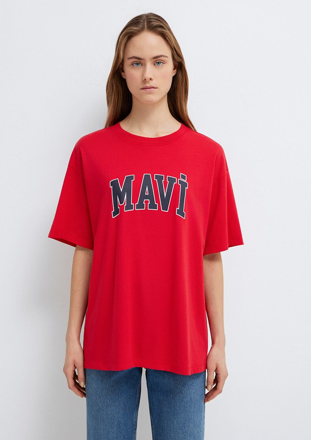 Mavi Logo Baskılı Kırmızı Tişört 1600843-82054 görsel 3