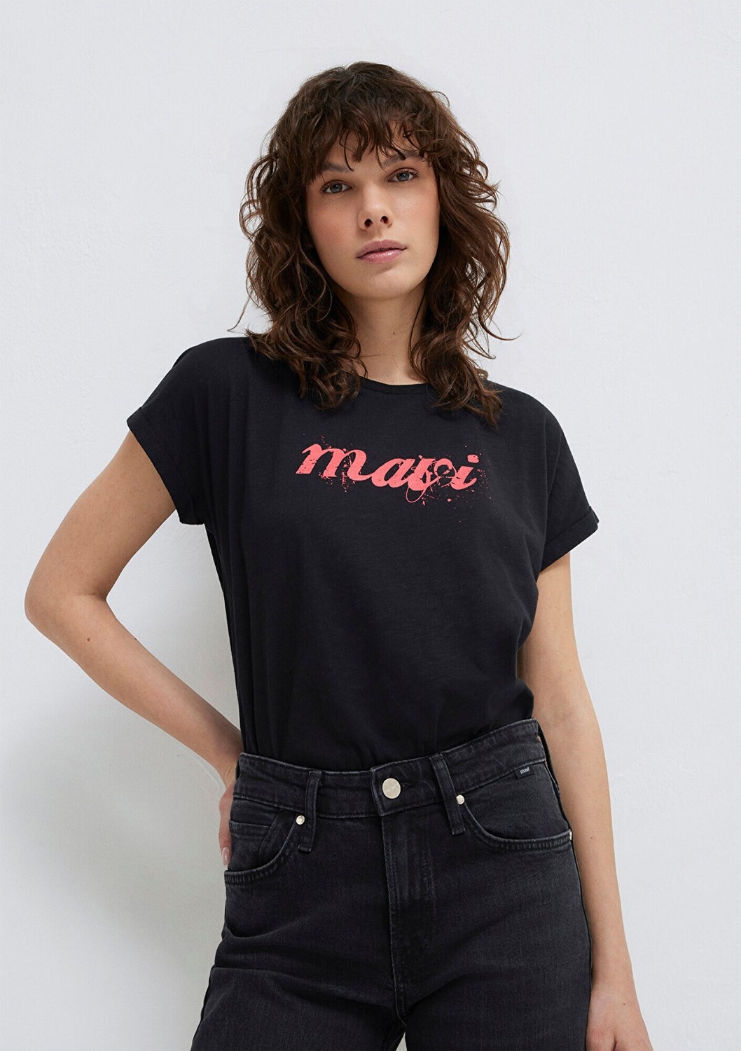 Mavi Logo Baskılı Siyah Tişört 166422-900 görsel 2
