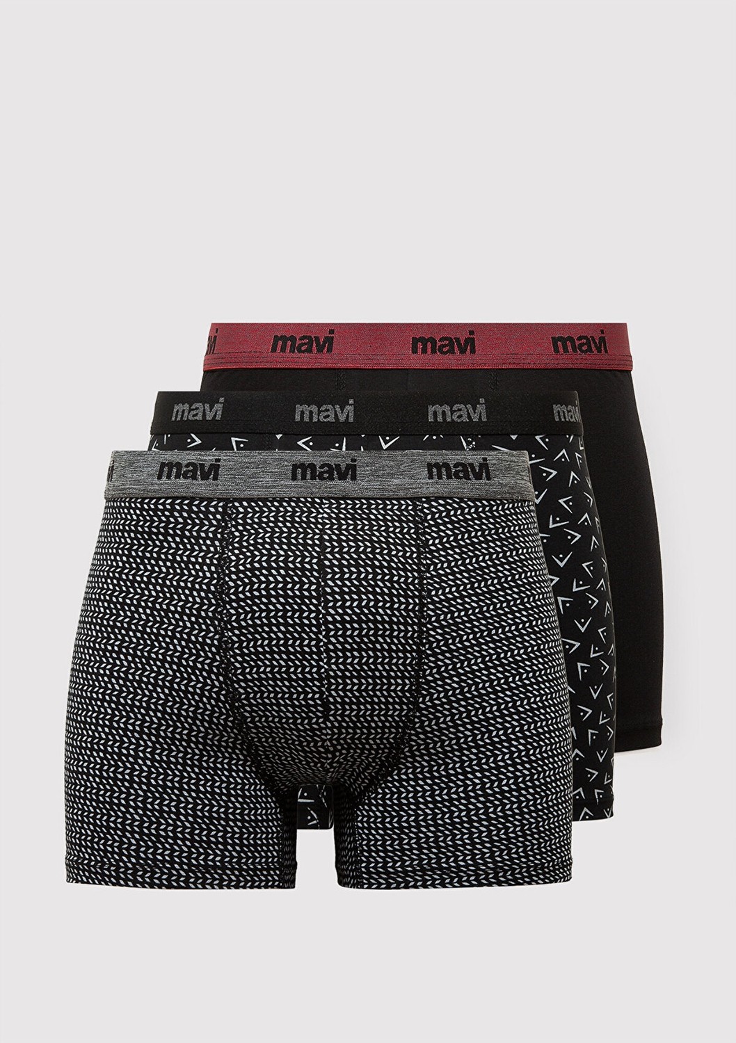 Mavi 3lü Siyah Baskılı Boxer 0912225-900