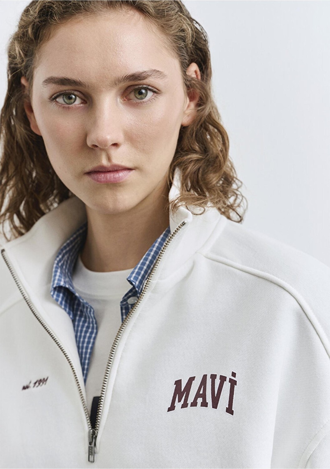 Mavi M1S10373-70057 Logo Baskılı Sweatshırt Kırık Beyaz Kadın Sweatshirt görsel 5
