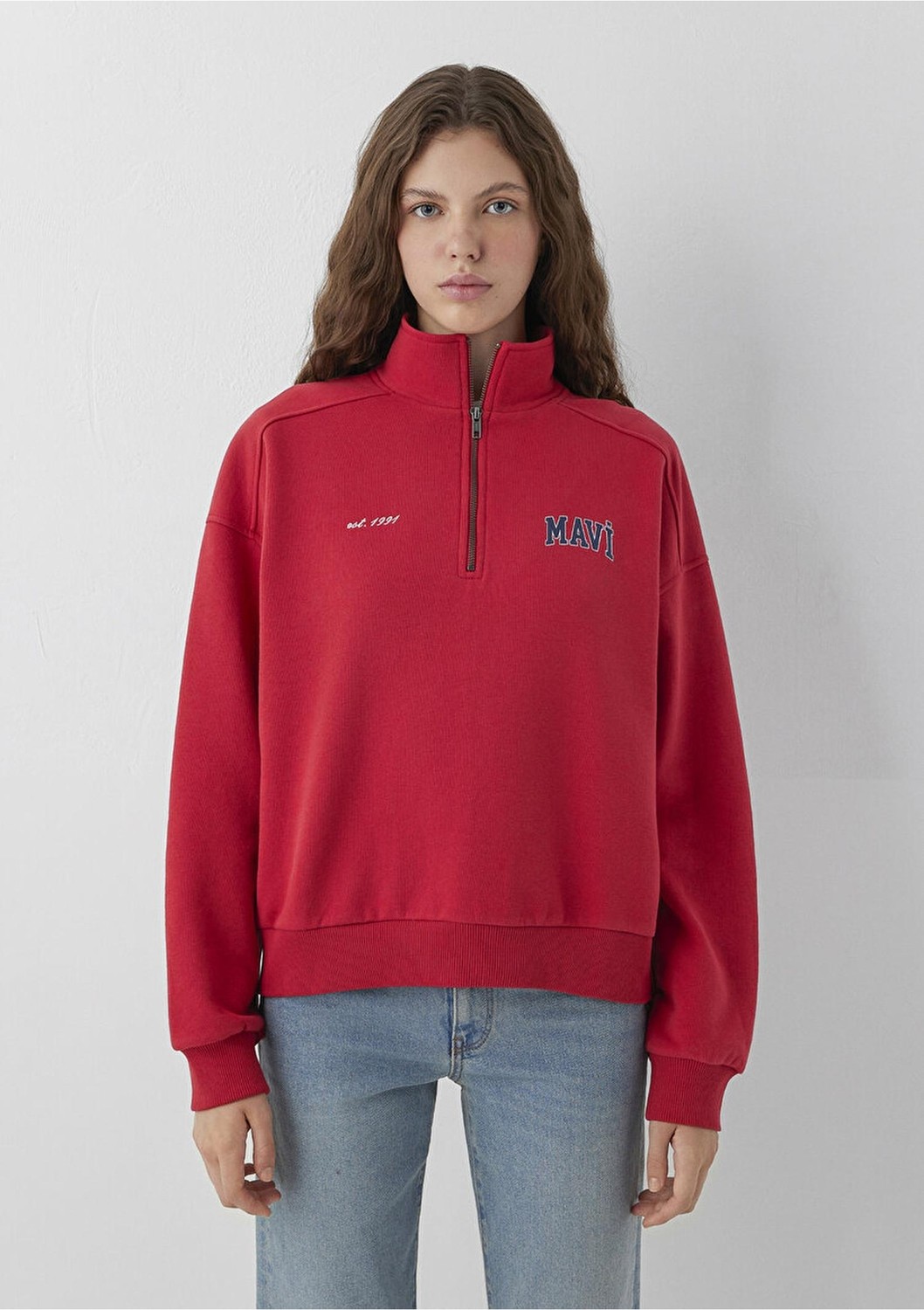 Mavi M1S10373-88631 Kadın Logo Baskılı Sweatshırt görsel 2