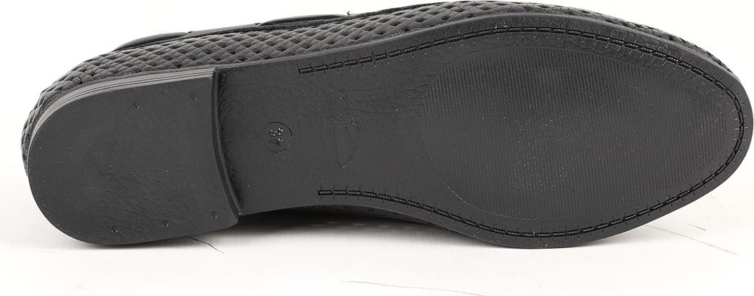 Libero L081.25218 Hakiki Deri Lazer Delikli Metal Uçlu Fiyonklu Esnek Termo Taban Kadın Comfort Loafer Babet görsel 4