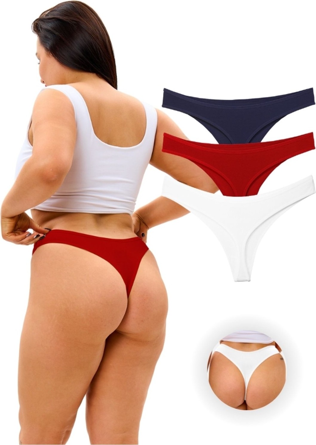 Alya Underwear Kadın Tanga Külot 5 Adet ( 2 Adet Siyah, 2 Adet Ten, 1 Adet Beyaz )