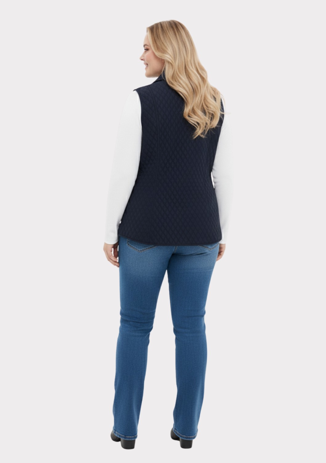 Lilas Xxl Büyük Beden Polo Yaka Yeşil Renkli Kapitone Yelek görsel 8