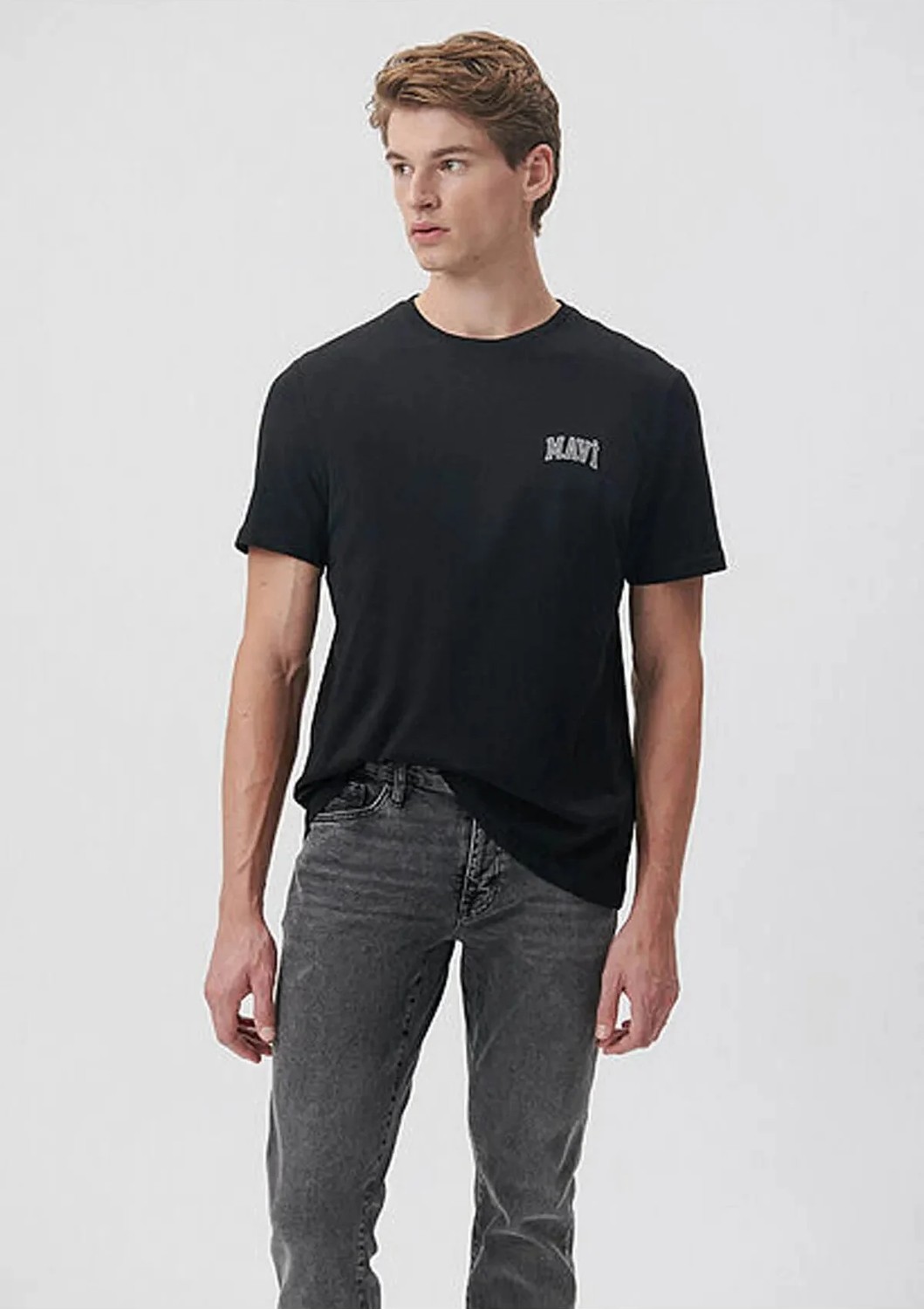 Mavi Logo Baskılı Siyah Tişört 0611714-900