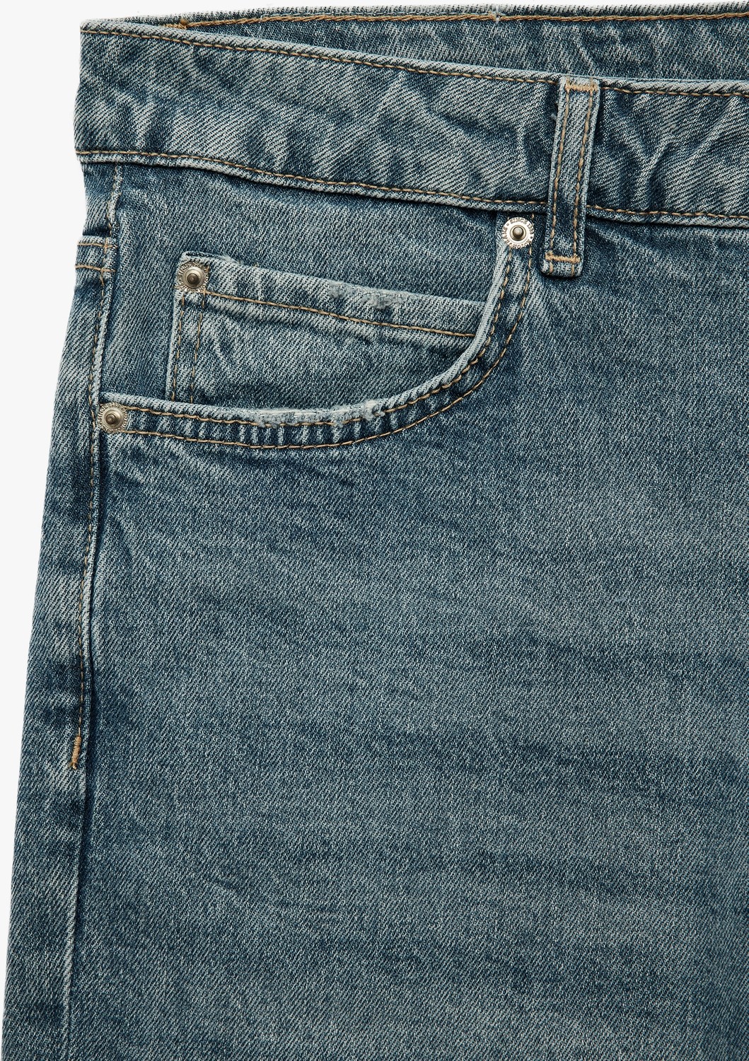 Koton Pamuklu Normal Bel Cepli Slim Fit Jean Şort görsel 7