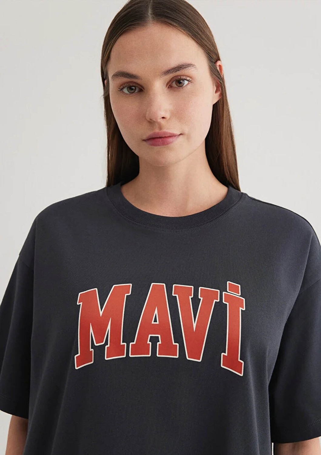 Mavi Logo Baskılı Antrasit Tişört 1600843-82185 görsel 4