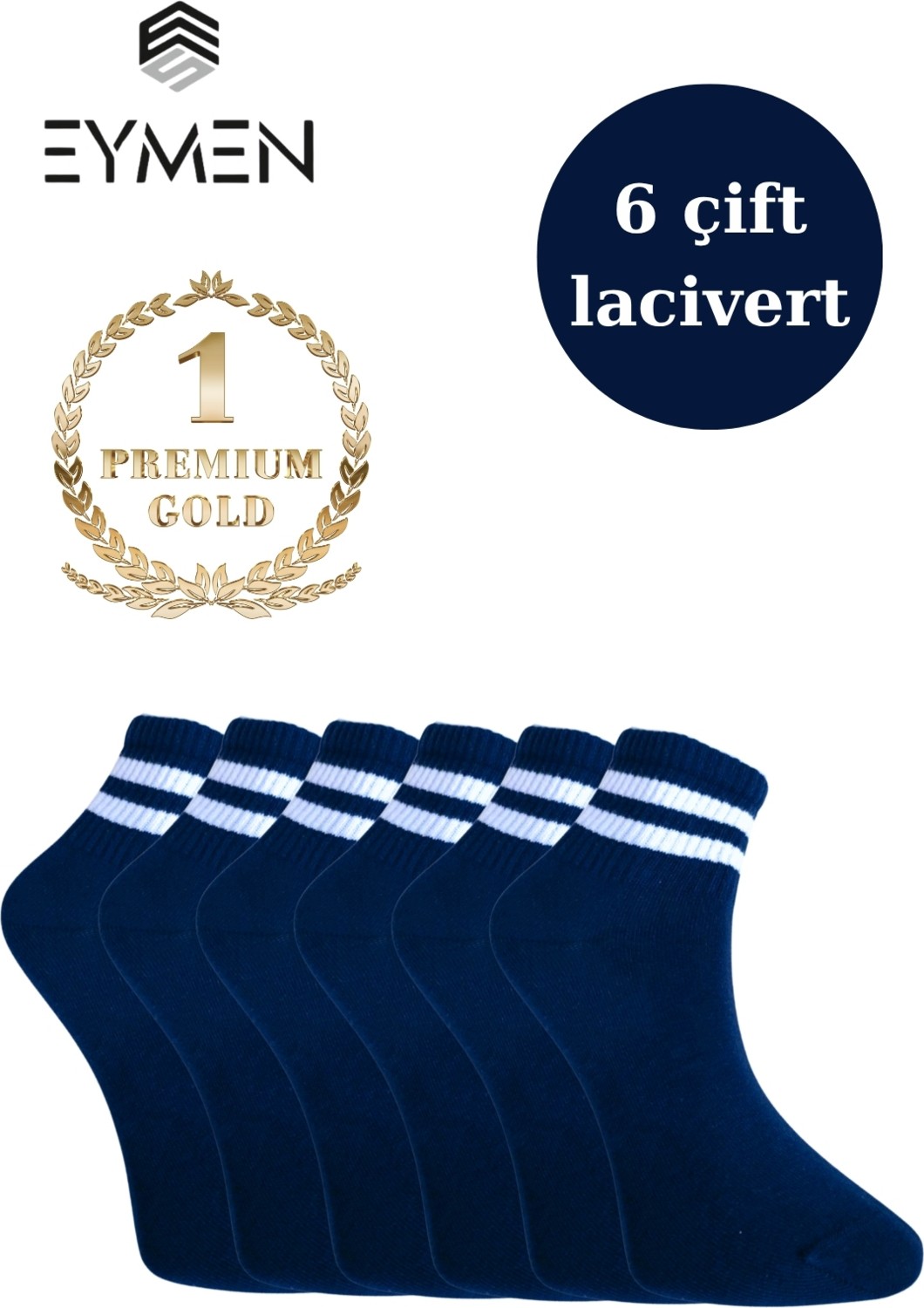 Eymen Socks 6'lı Ekonomik Kısa Kolej Çemberli Tenis Çorabı Gri - Erkek Kadın Için Uygun