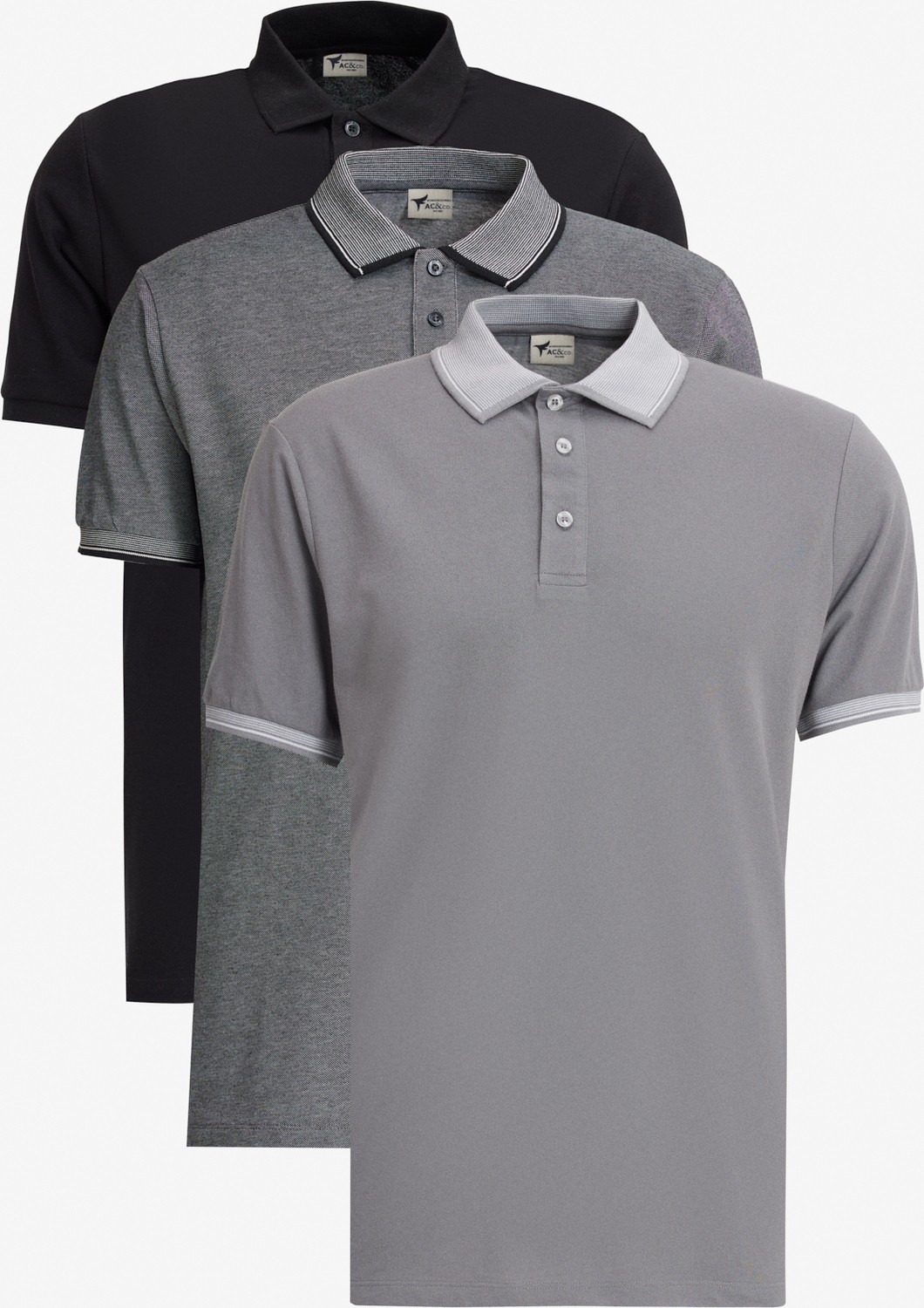 Altınyıldız Classics Erkek Sarı Beyaz-gri-nar Çiçeği 3'lü Çekmeyen Pamuklu Slim Fit Kıvrılmaz Polo Yaka Tişört