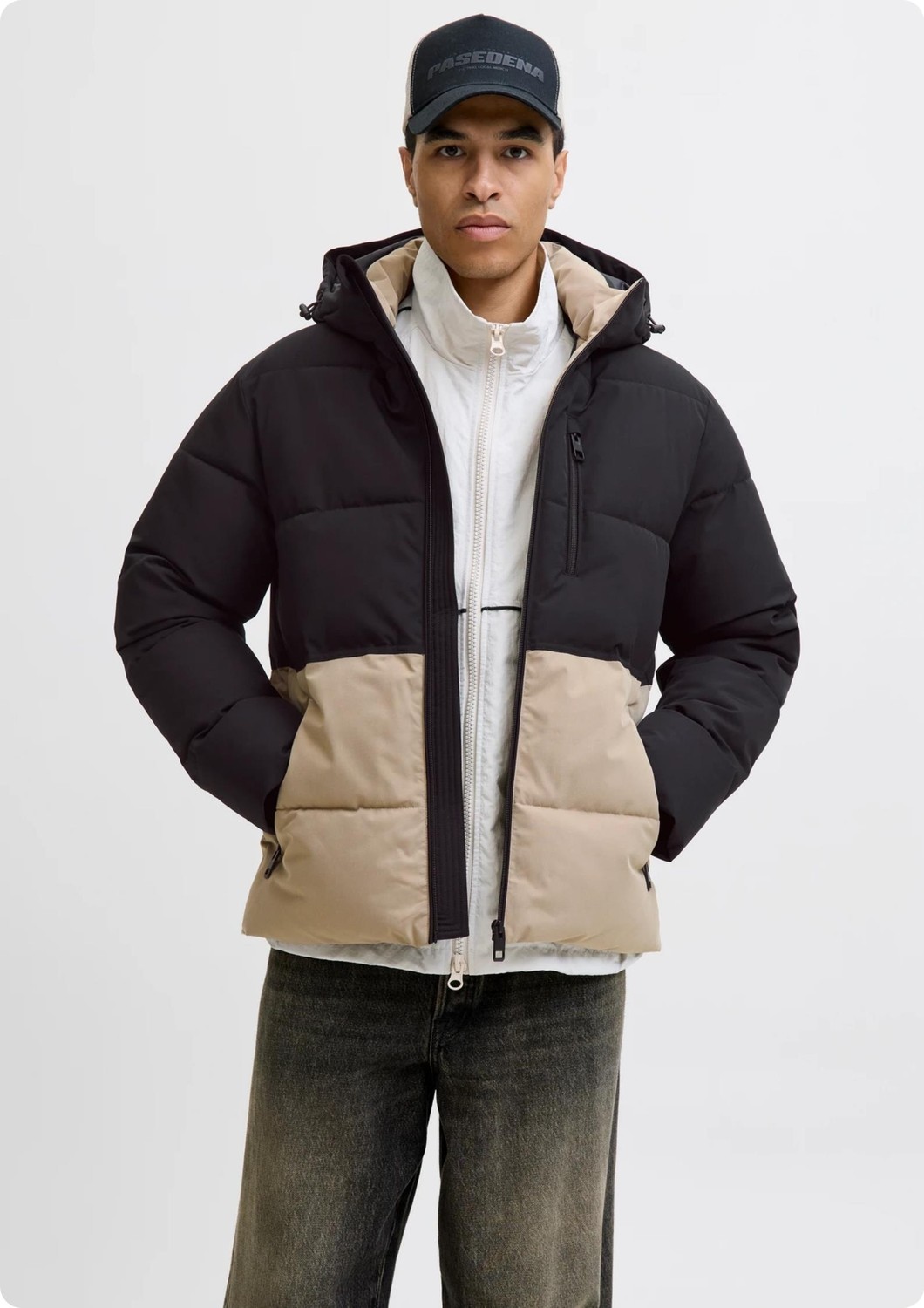 Jack&jones 12278792 Jjeowen Puffer Cıkma Kapusonlu Icı Dolgulu Kalın Mont