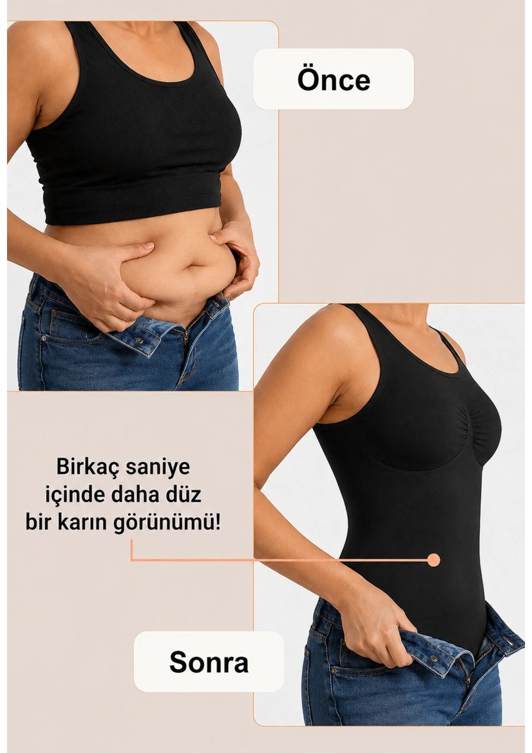 Formactive 1180 Kadın Askılı Atlet Dikişsiz Korse, Vücuda Oturan, Esnek ve Rahat Günlük İç Giyim - Ten XL görsel 7