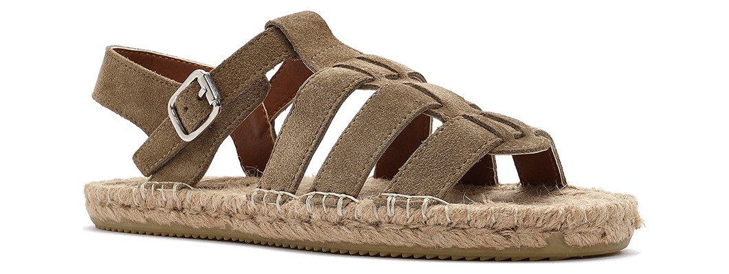 Derimod Kadın Taba Tokalı Süet Deri Espadril Sandalet 25SFD206410 görsel 6