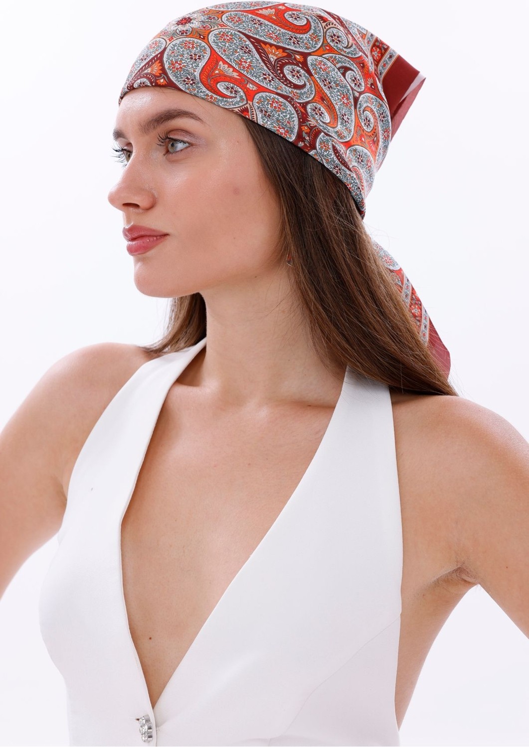 Tarzını Seç Doğu Esintisi Model Fular Bandana Şal Estascarf 70X70 cm