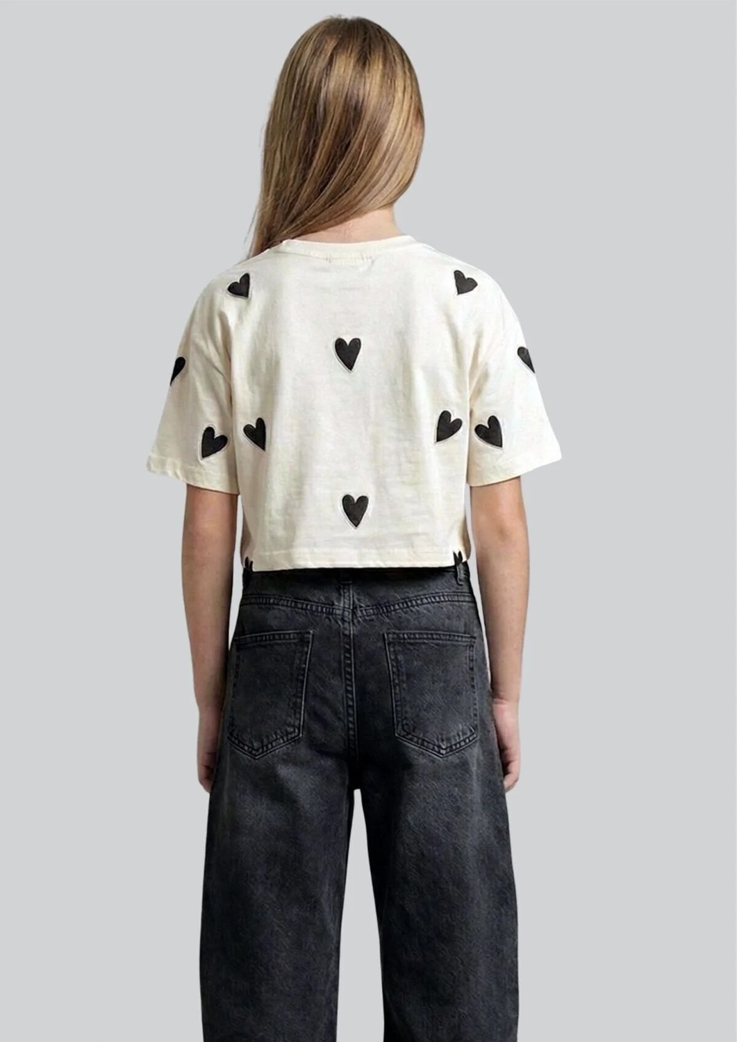 Waka Waka Kids Store Kız Çocuk Füme Paçası Lastikli Jogger Jean Pantolon görsel 2