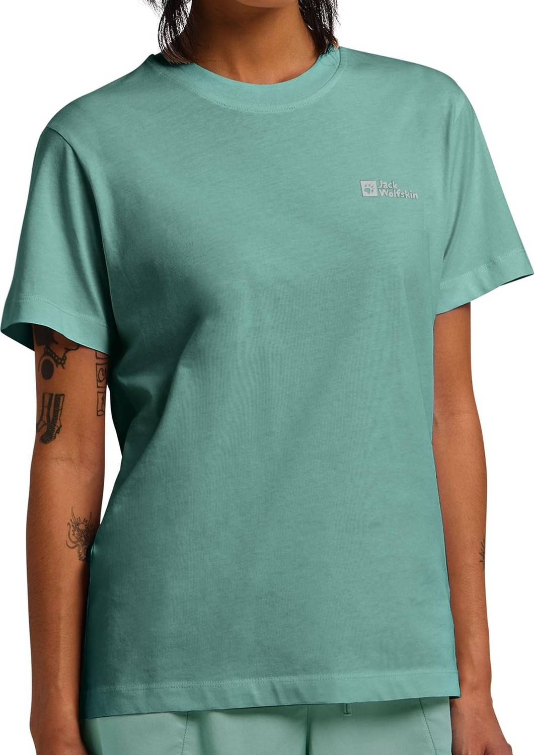 Die Grup Jack Wolfskin 1808352 Essential T W Açık Yeşil Kadın Outdoor, E0180 Soft Jade, M görsel 2