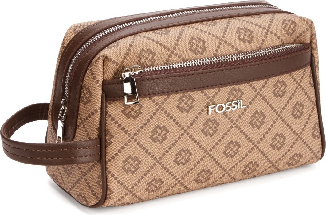 Fossil 2063 Vegan Deri El Çantası Portföy Çanta Baskılı Kahverengi