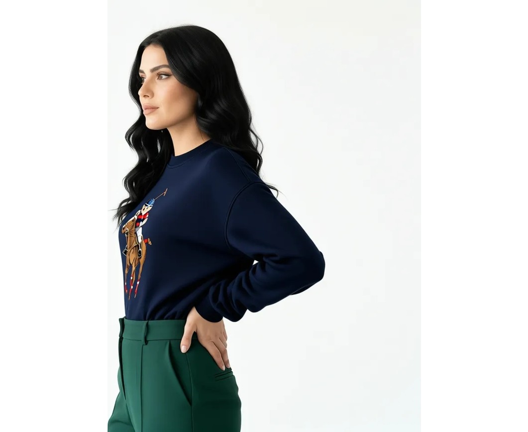 Mad&Calf Unisex Teddy Cowboy Baskılı Bisiklet Yaka Oversize Sweatshirt görsel 7