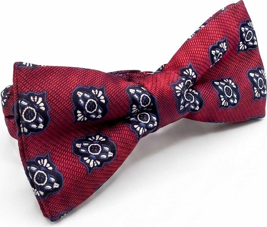Kravatkolik Kırmızı Motif Ipek Papyon SB208 görsel 4
