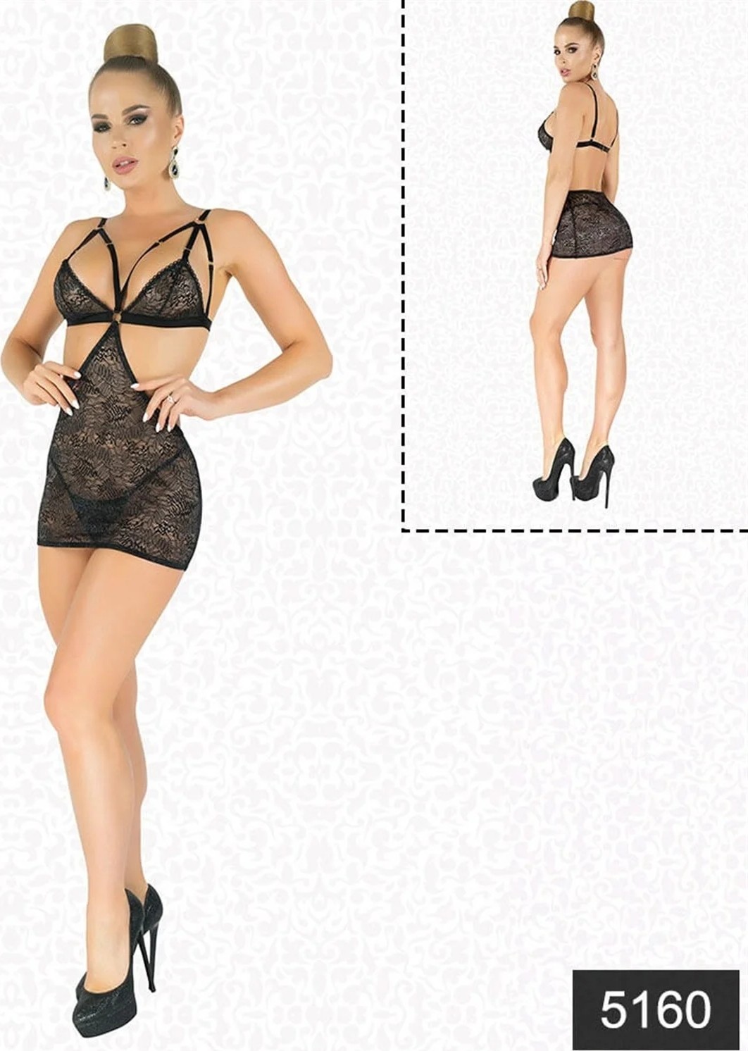 Marsilyan Arias Closet Simli Likralı Dantel Babydoll görsel 2