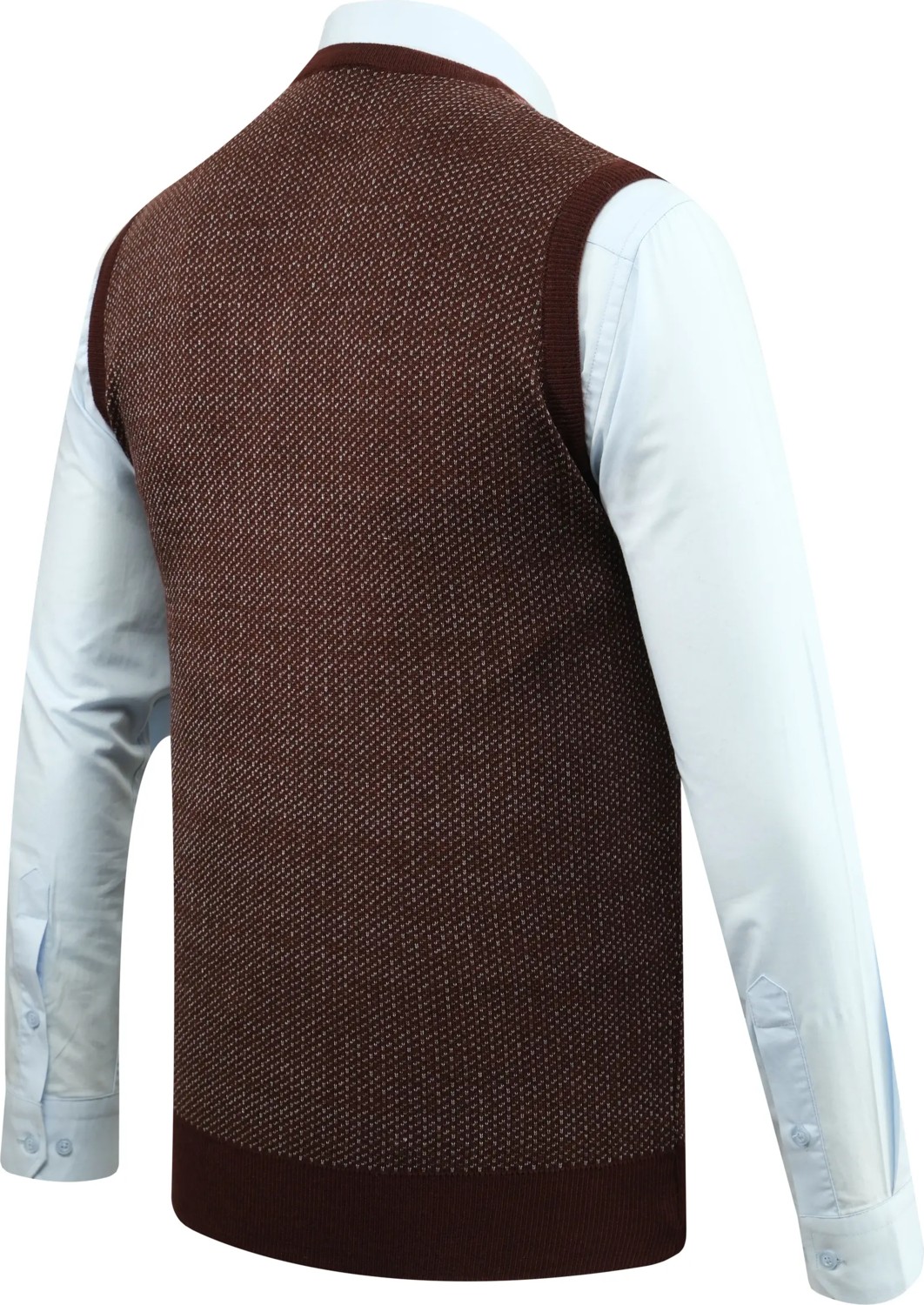 Çizgi Triko Erkek V Yaka Süveter Desenli Çelik Örgü Regular Kalıp - 5206H görsel 3