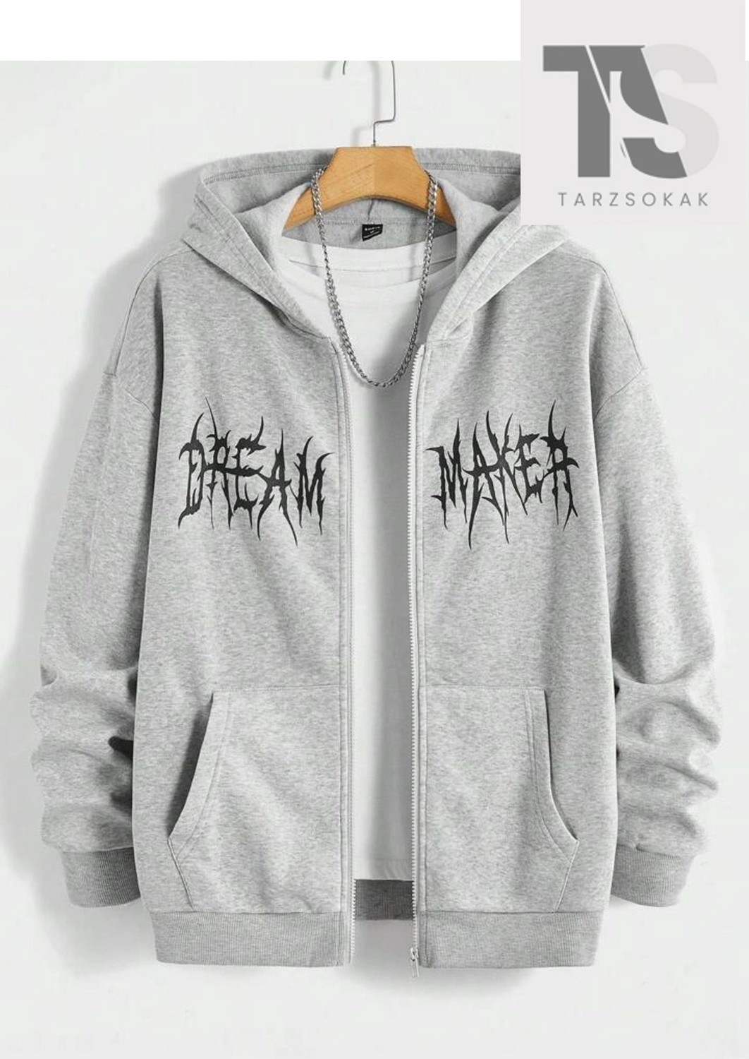 Tarzsokak Dream Maker Yazı Sweatshirt Fermuarlı Hırka