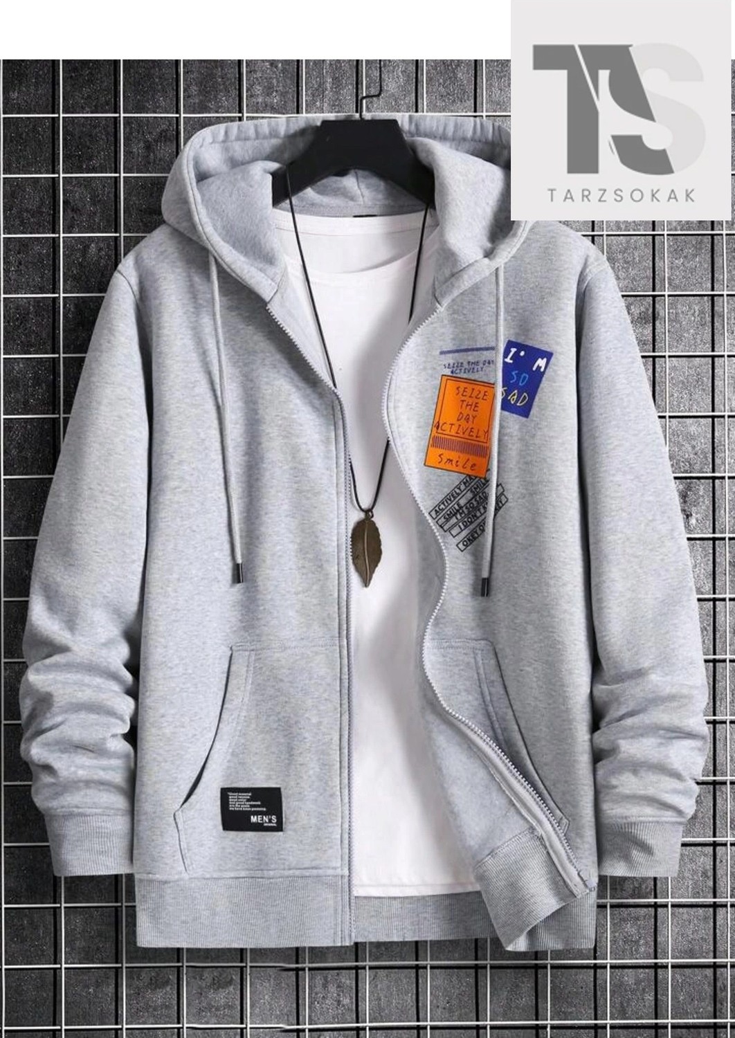 Tarzsokak Yazı Tasarımlı Sweatshirt Fermuarlı Hırka Unisex görsel 2