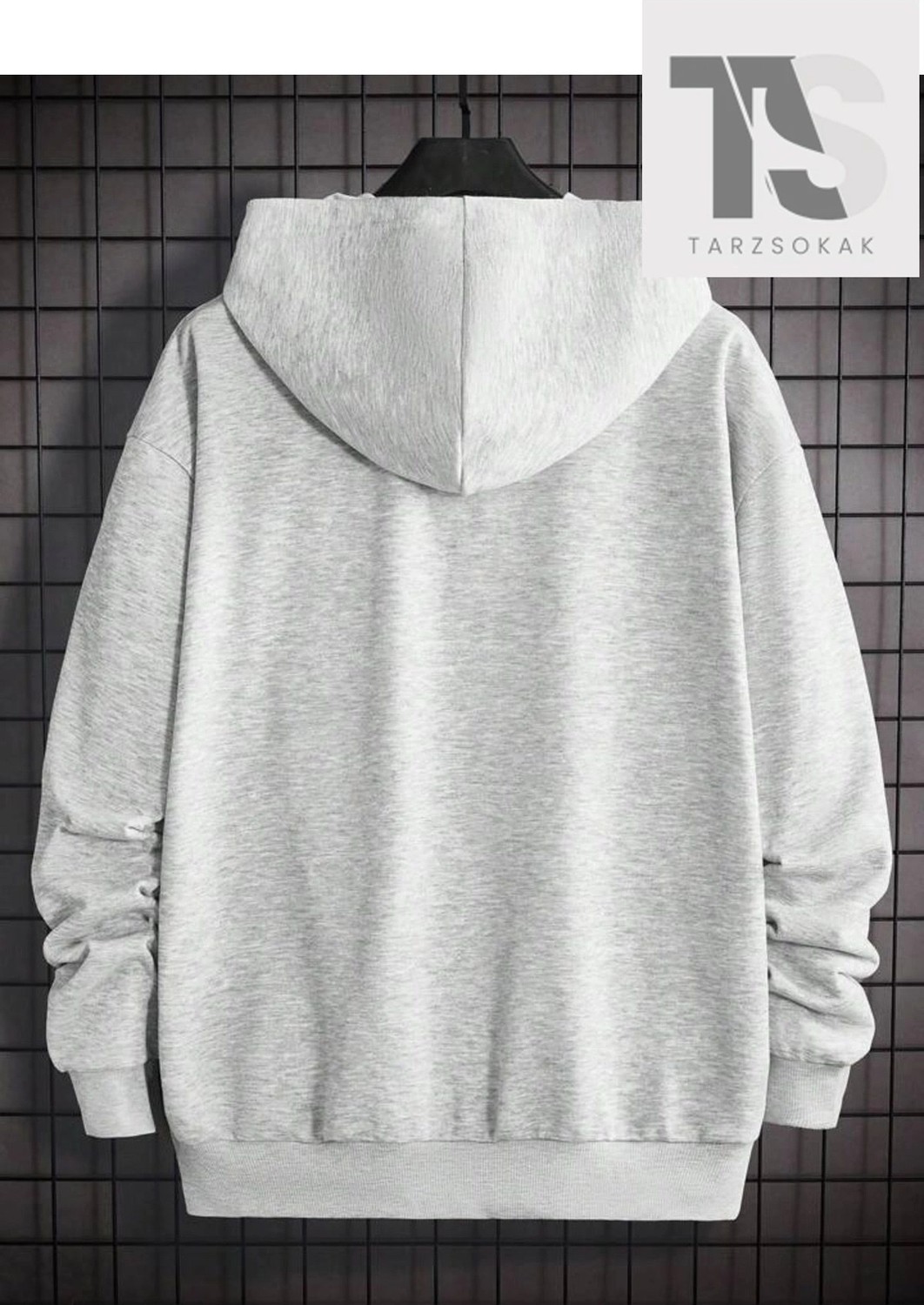 Tarzsokak Gül Sweatshirt Fermuarlı Hırka Gri görsel 2