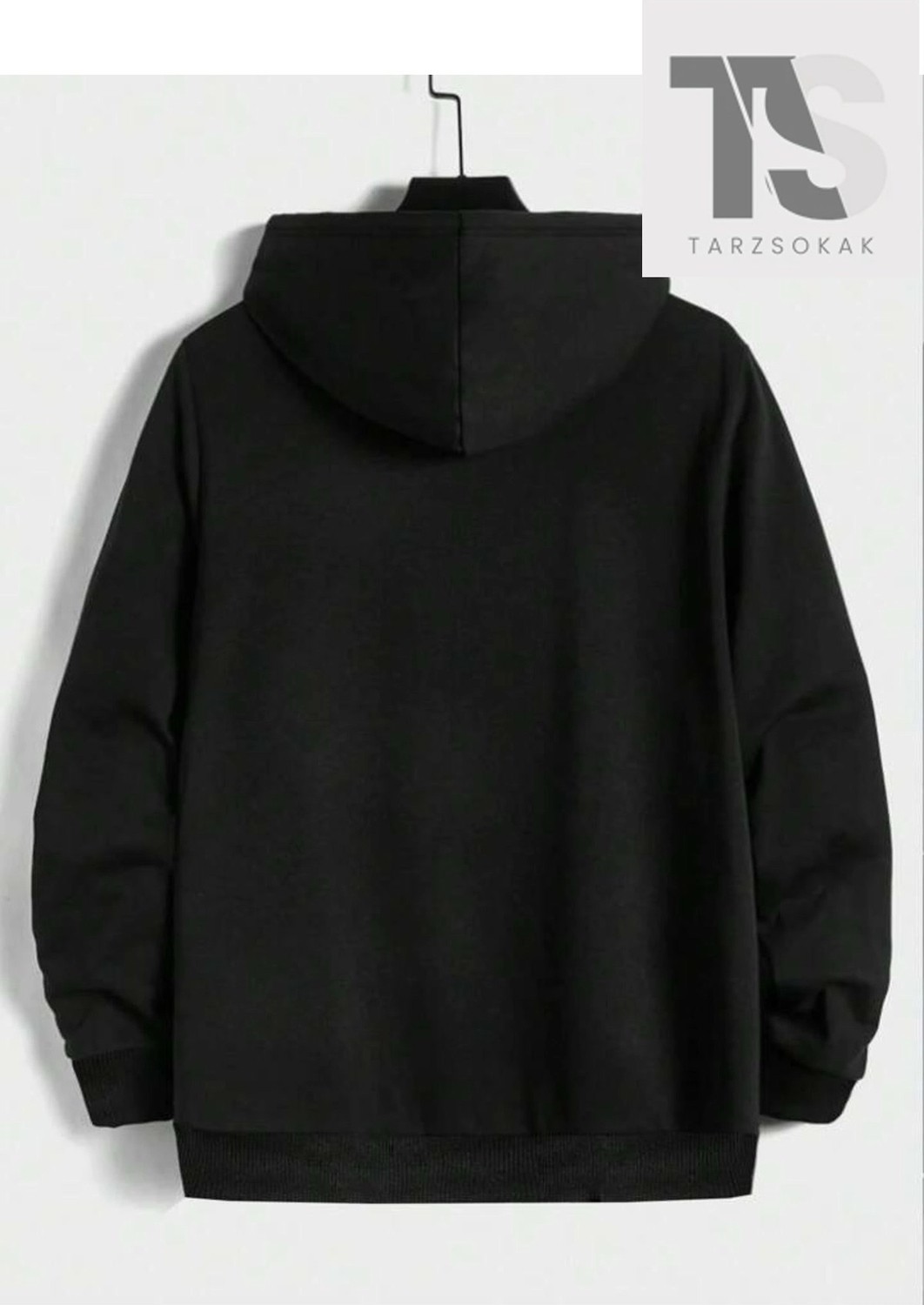 Tarzsokak Star Desen Sweatshirt Fermuarlı Hırka Siyah görsel 2