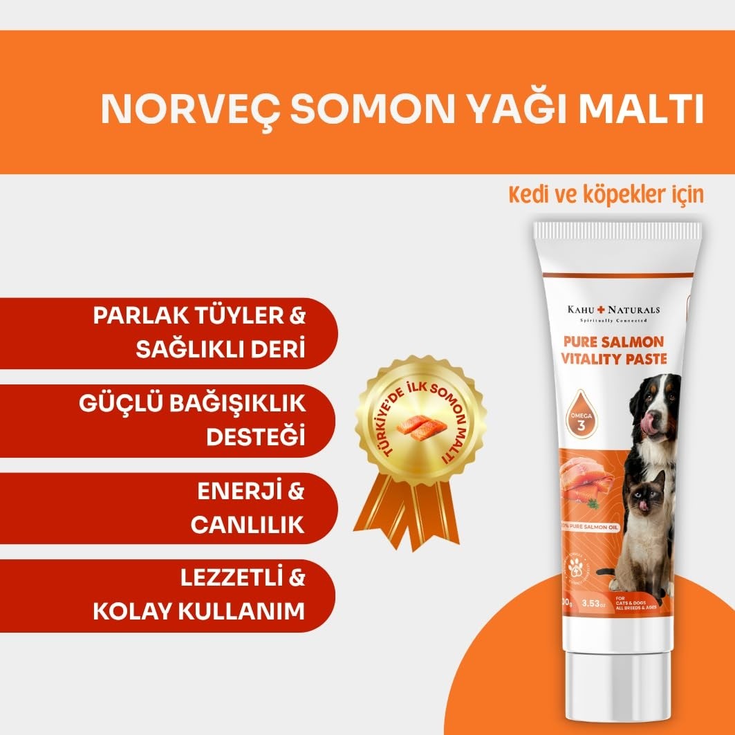 Aesco Kahu Naturals Somon Yağlı Malt, Omega-3 (Epa & Dha) Içerikli, Kedi ve Köpek Için, 100 G görsel 2
