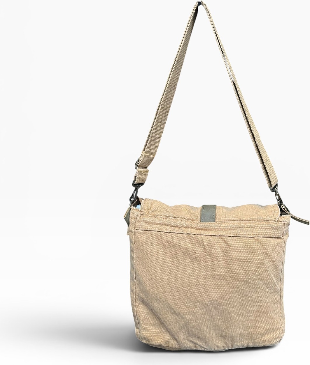 Old Cotton Cargo Kumaş Postacı Omuz Çantası Unisex Branco Bag Camel görsel 6