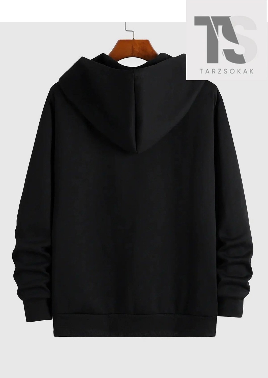 Tarzsokak New York Yazılı Sweatshirt Fermuarlı Hırka Siyah görsel 2