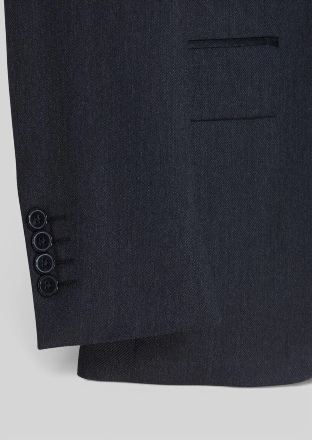 Ramsey Antrasit Düz Modern Fit %100 Yün Takım Elbise görsel 7