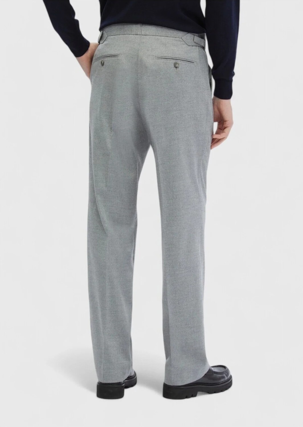 Ramsey Gri Düz Dokuma Loose Fit Casual Pantolon görsel 6