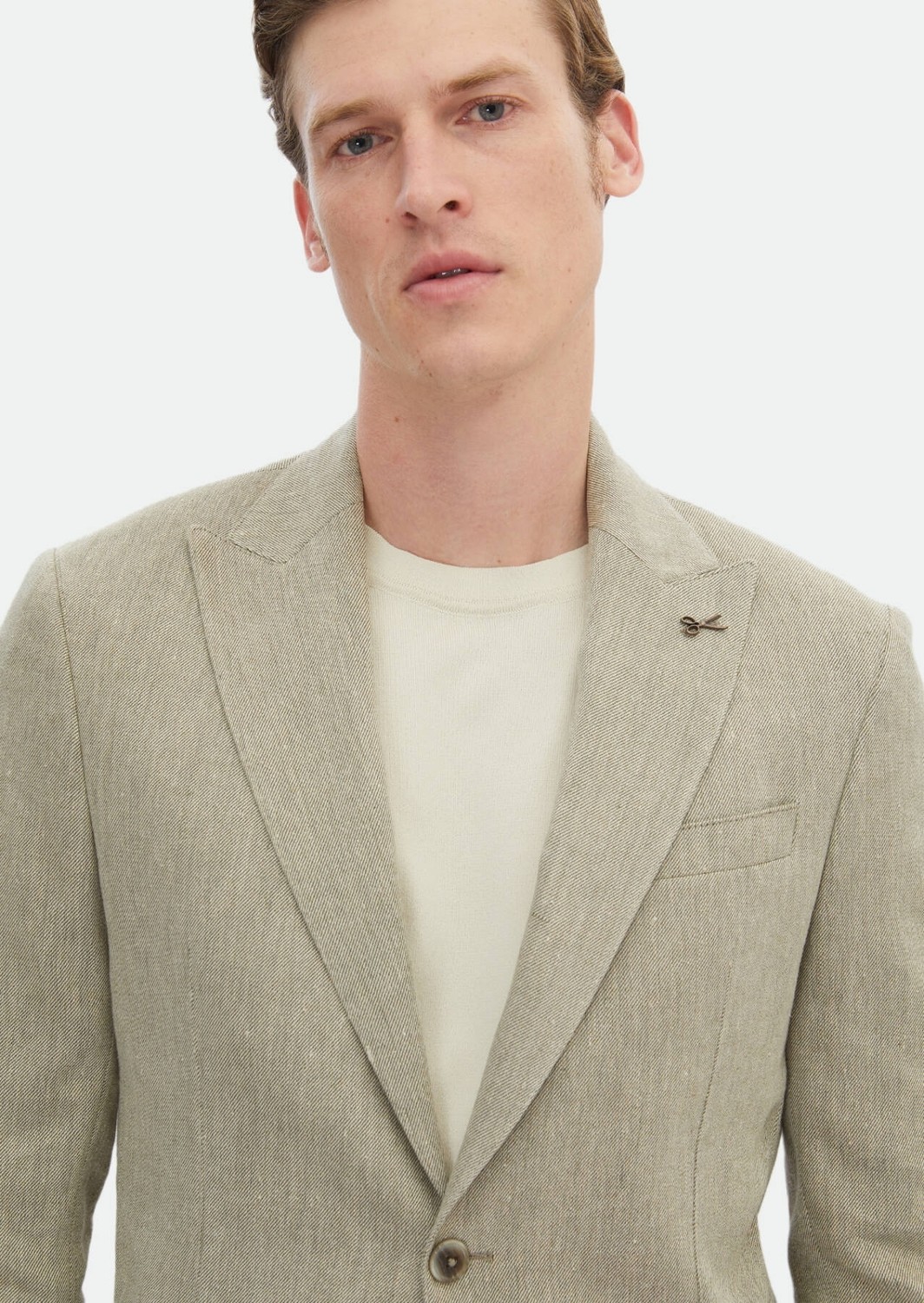Ramsey Haki Desenli Zeroweight Slim Fit Pamuk Karışımlı Ceket görsel 4