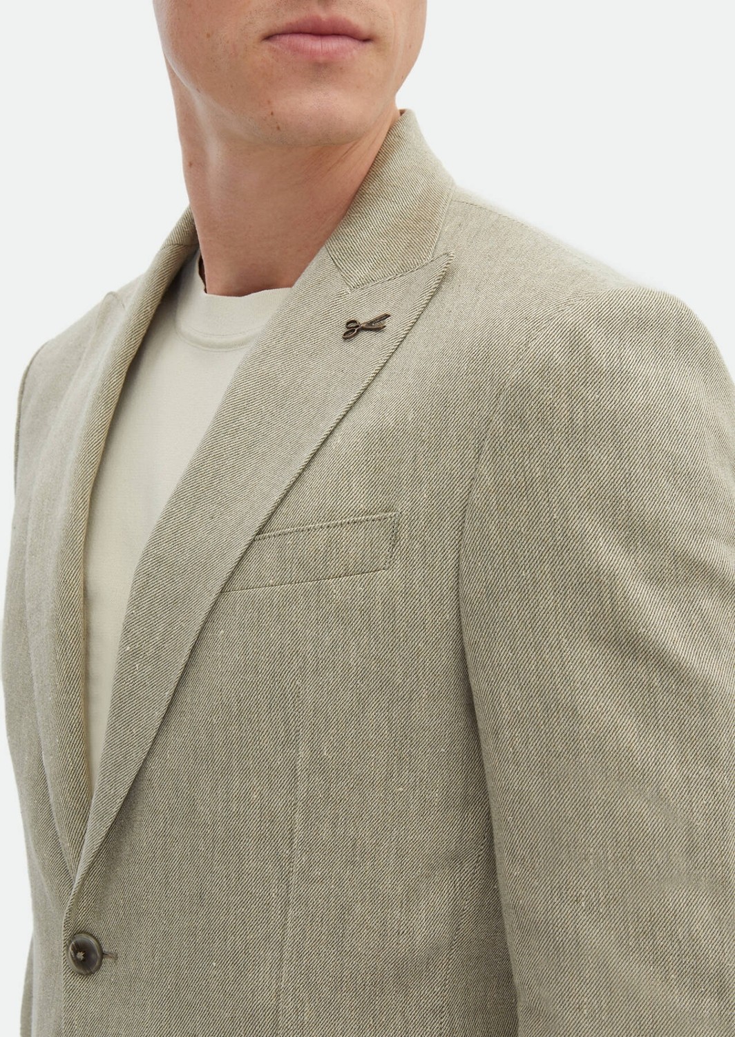 Ramsey Haki Desenli Zeroweight Slim Fit Pamuk Karışımlı Ceket görsel 5