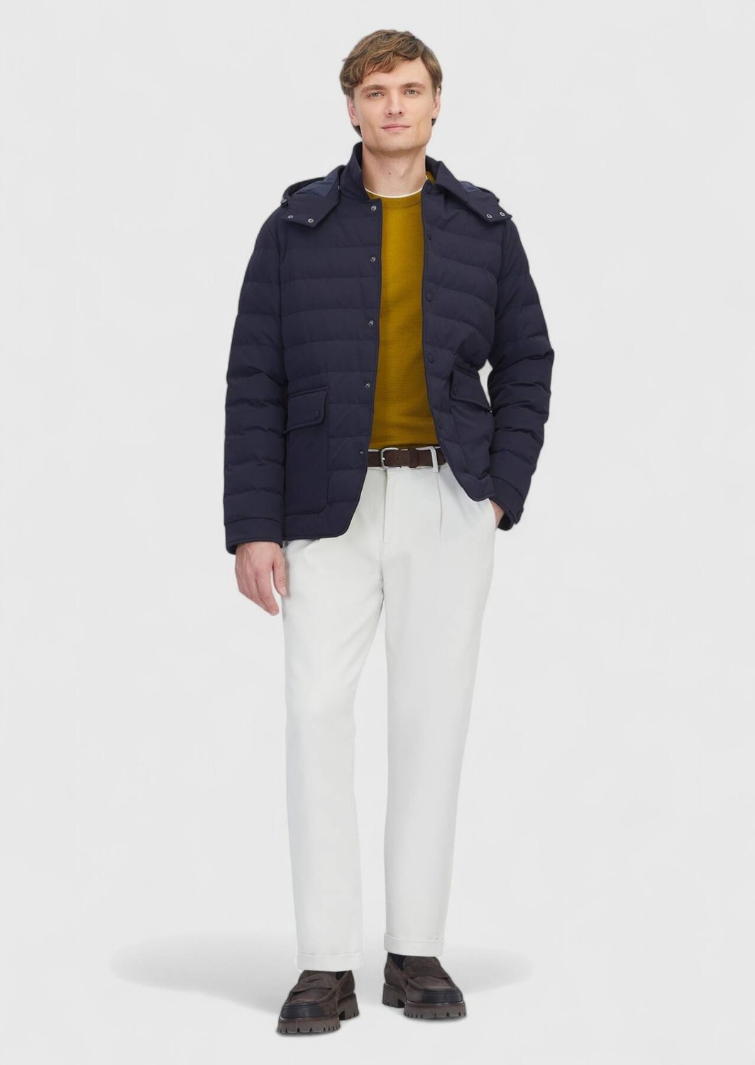 Ramsey Lacivert Regular Fit Kapüşonlu Casual Dokuma Mont görsel 2