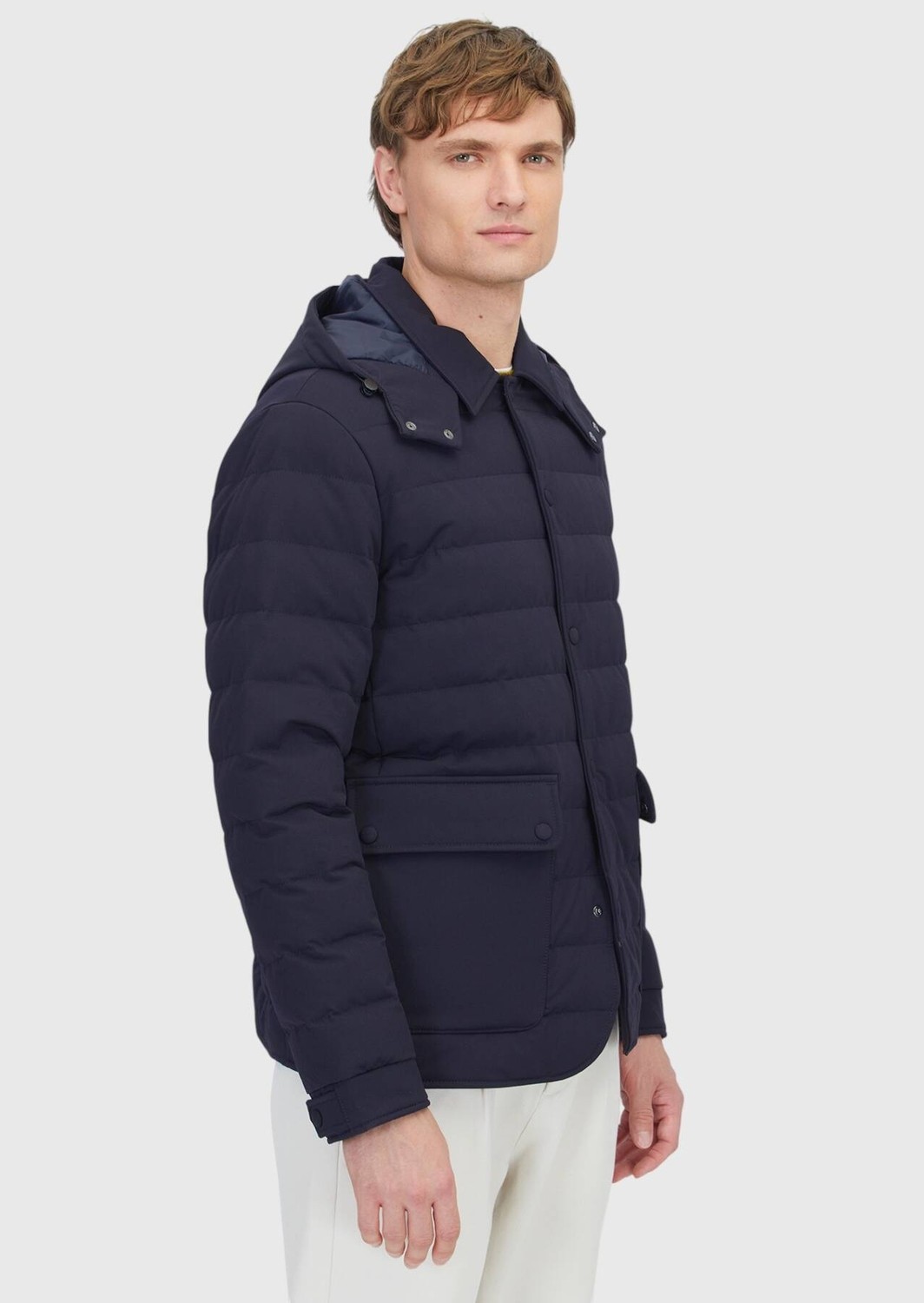 Ramsey Lacivert Regular Fit Kapüşonlu Casual Dokuma Mont görsel 3