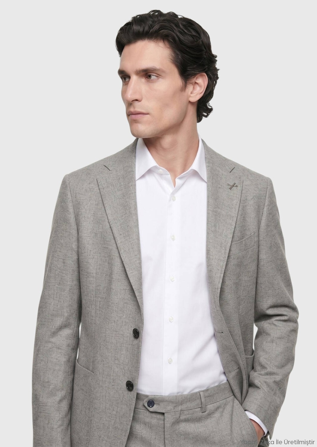 Ramsey Açık Kahve Desenli Zeroweight Slim Fit %100 Yün Takım Elbise görsel 3
