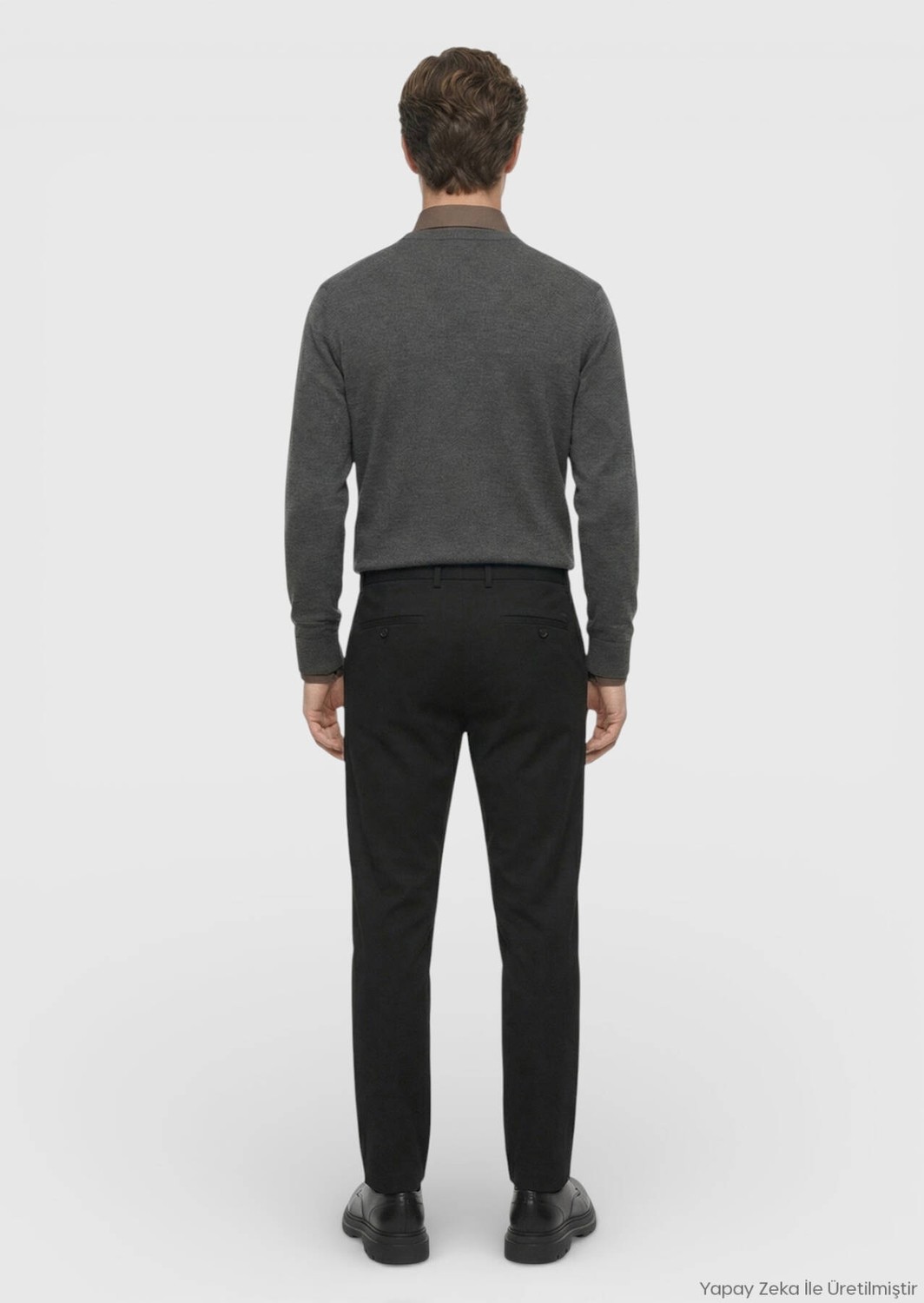 Ramsey Siyah Düz Dokuma Jogging Fit Casual Pantolon görsel 4