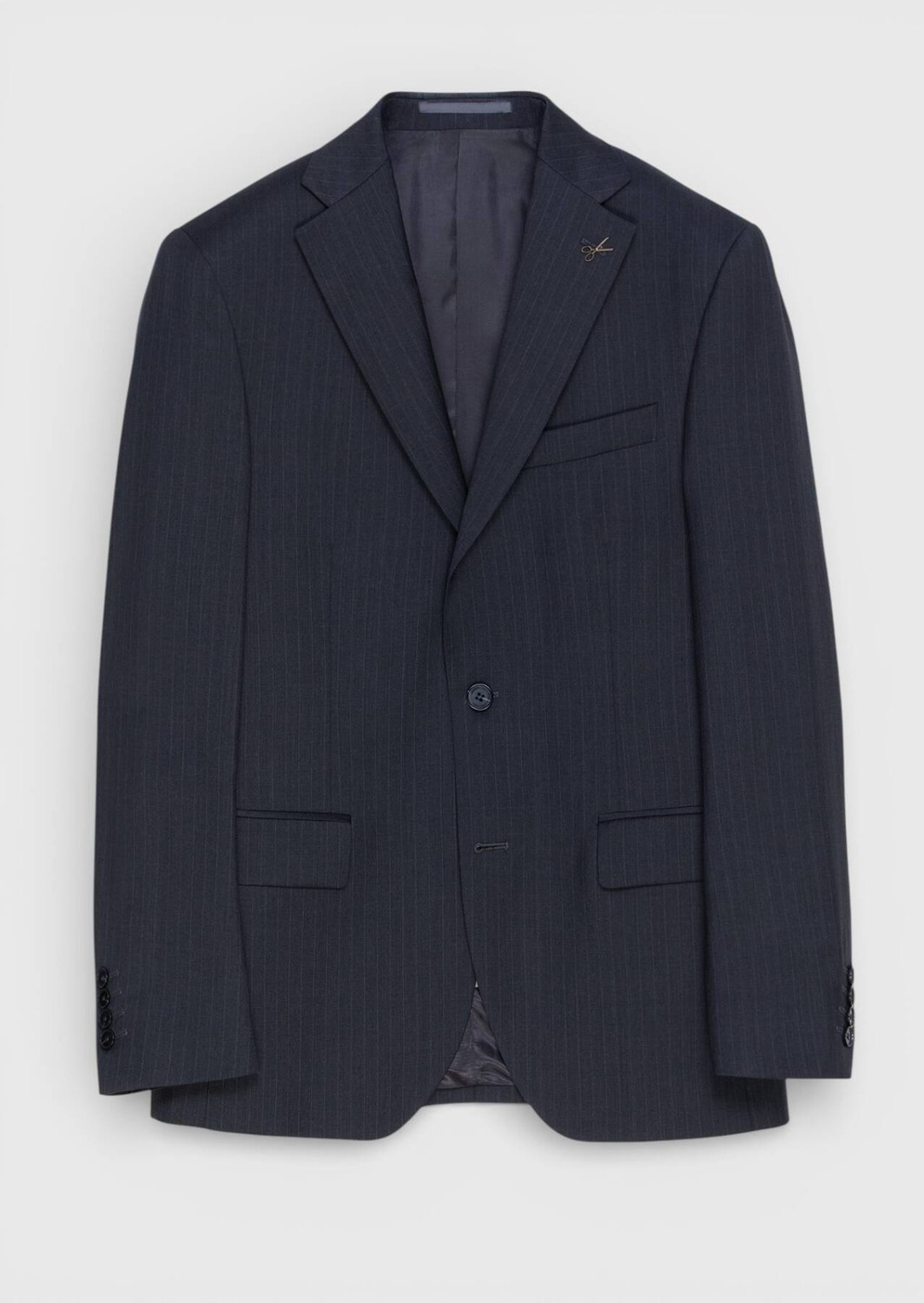 Ramsey Antrasit Çizgili Modern Fit %100 Yün Takım Elbise görsel 5