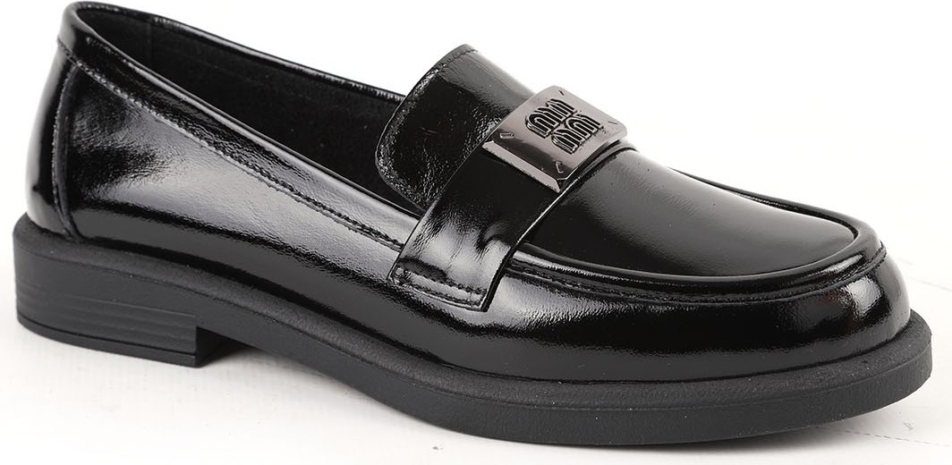 Libero L061.528 Hakiki Rugan Deri Metal Tokalı Küt Burun Esnek Kauçuk Taban Maskülen Kadın Loafer Ayakkabı görsel 5